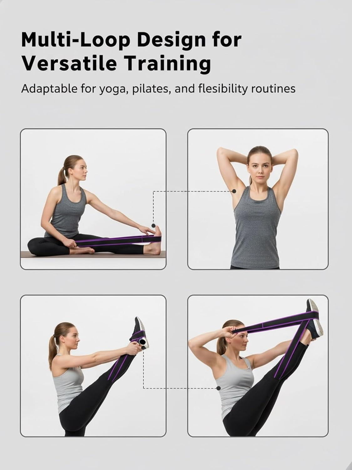 Numbered Resistance Band, 6.5ft Leg Stretcher Band with Loops, Adjustable Pilates & Fitness Strap for Full Body Stretching Shaping - Image 3