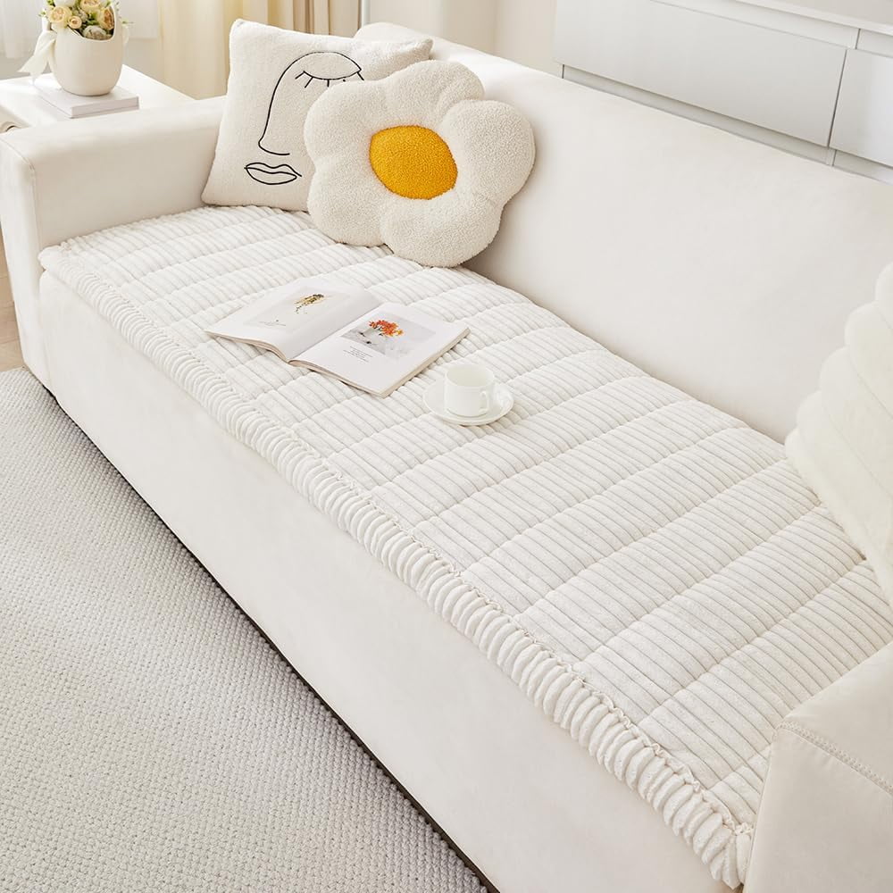 Plush Pet Couch Cover Couch Cover for Dogs Washable, Fuzzy Pet Couch Covers for 8 Cushion Sofa Pet Friendly, Non Slip Sofa Cover - Image 8