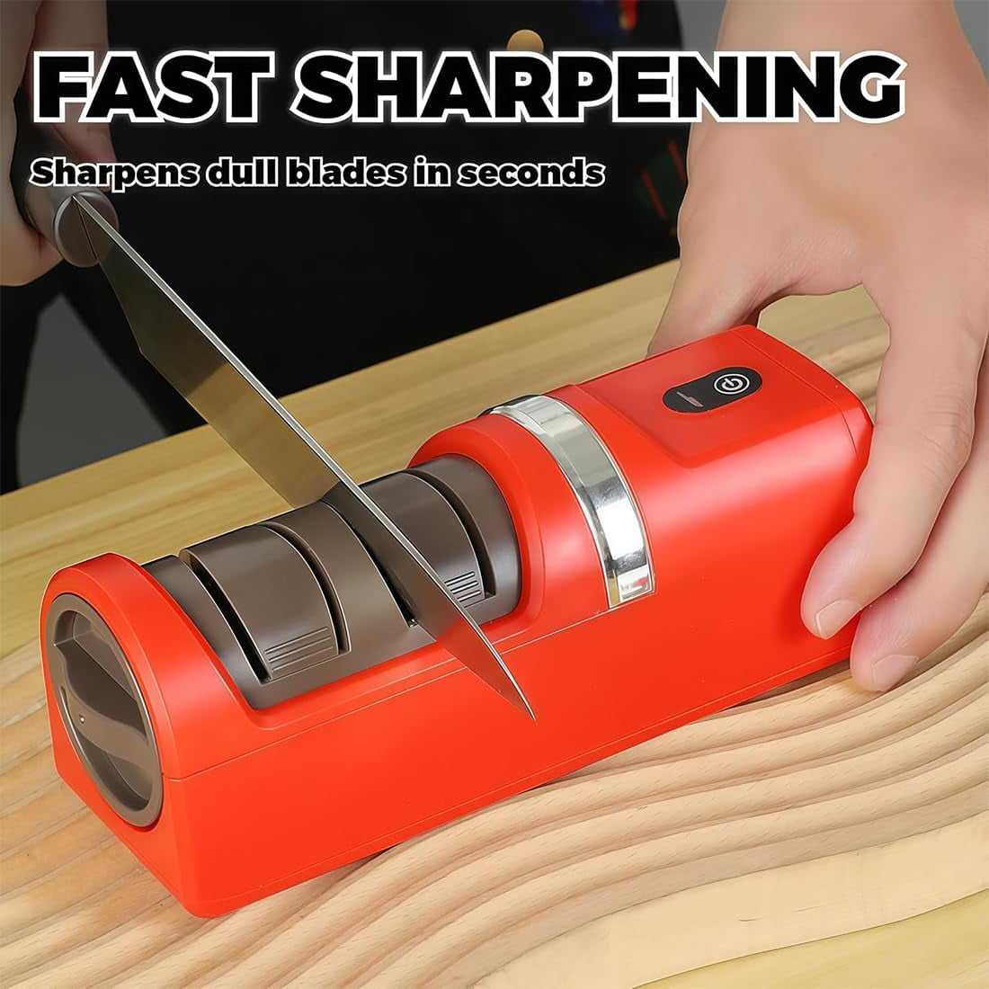 2026 New Automatic Kitchen Knife Sharpener, Sharpening System with Diamond Grinding Wheel & Strong Suction Base, Fast & Safe Sharpening for Most Household Knives - Image 4