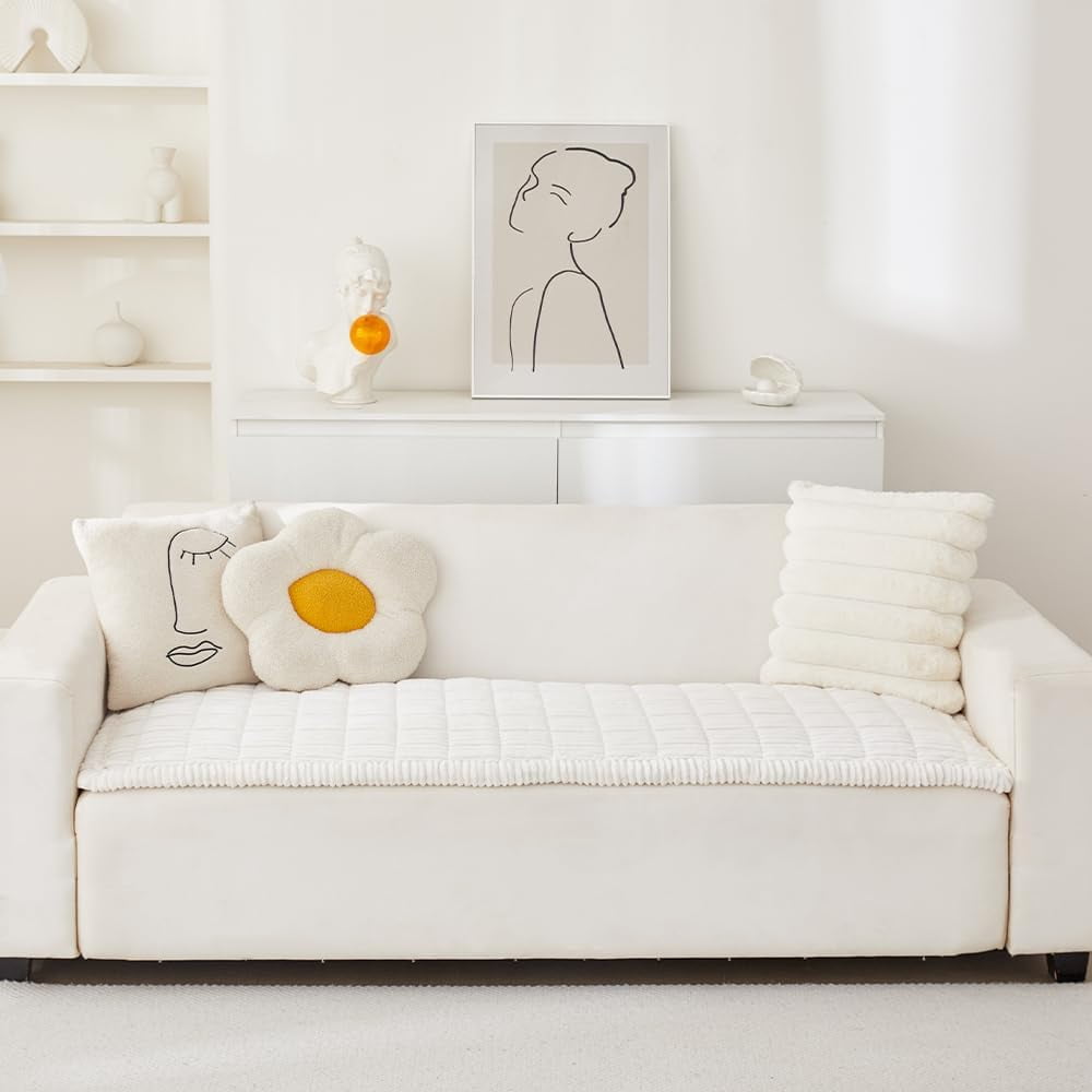 Plush Pet Couch Cover Couch Cover for Dogs Washable, Fuzzy Pet Couch Covers for 8 Cushion Sofa Pet Friendly, Non Slip Sofa Cover - Image 6