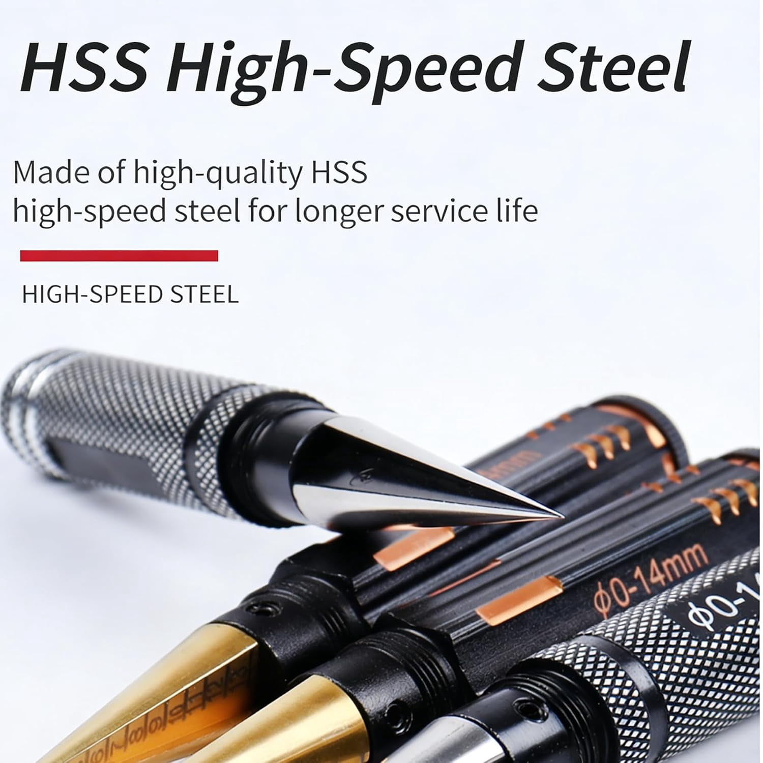 Multipurpose Manual Hole Punch, Steel Metal 0-14mm Hole Puncher Reamer and Drill Hole Expander, Manual Drilling Tool for Woodworking, DIY Crafts, Tool Box - Image 5