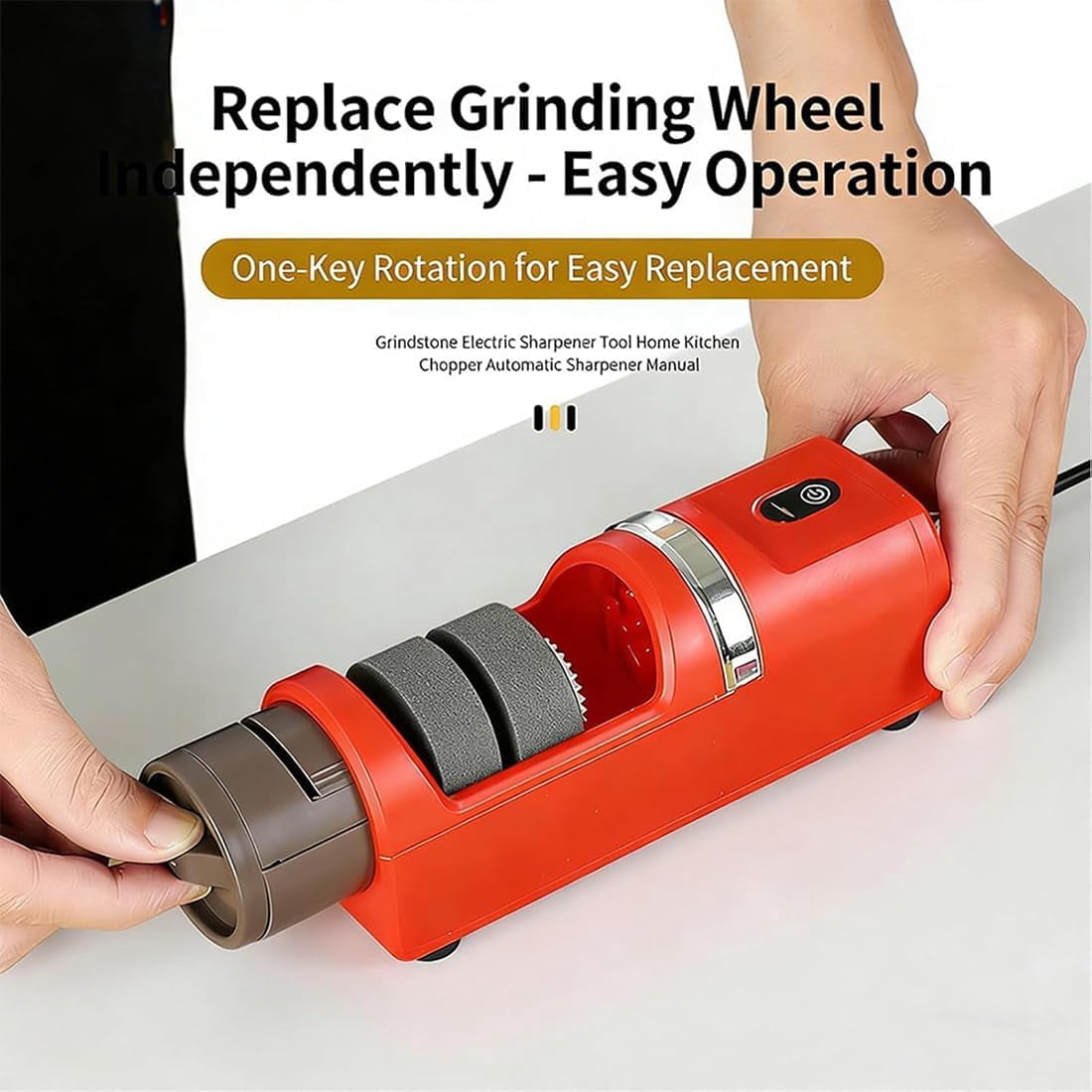 2026 New Automatic Kitchen Knife Sharpener, Sharpening System with Diamond Grinding Wheel & Strong Suction Base, Fast & Safe Sharpening for Most Household Knives - Image 5