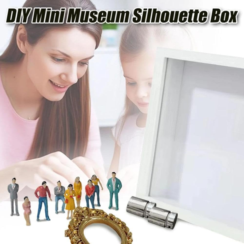 DIY Mini Museum Silhouette Box, 9.8” Creative Memory Display Shadow Box Frame Kit with Gold Mini Frames & Figurines for Valentine's Day Gift - Image 5