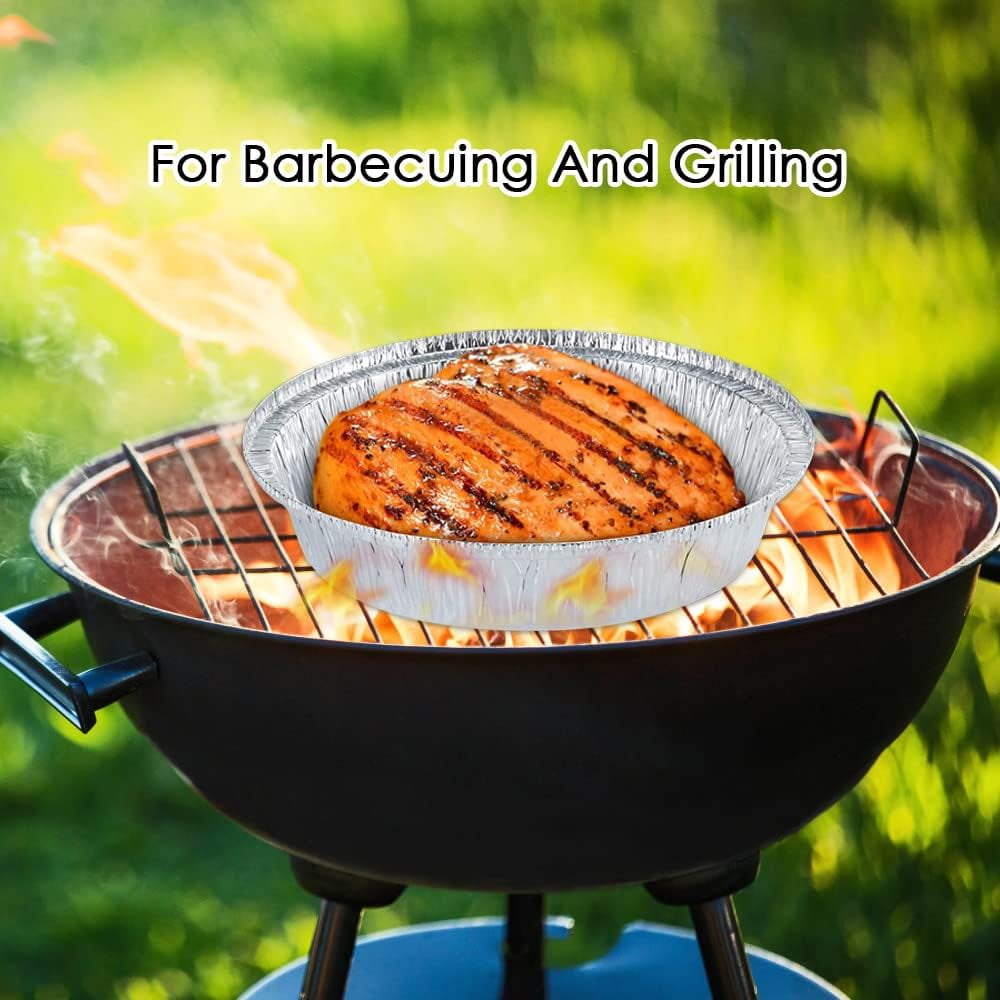 Reusable Aluminum Foil Air Fryer Liners, 50 PCS Non-Stick Round Oil-Proof Liners for Air Fryer, Steamer Basket, Instant Pot, Oven & Grill - Image 3