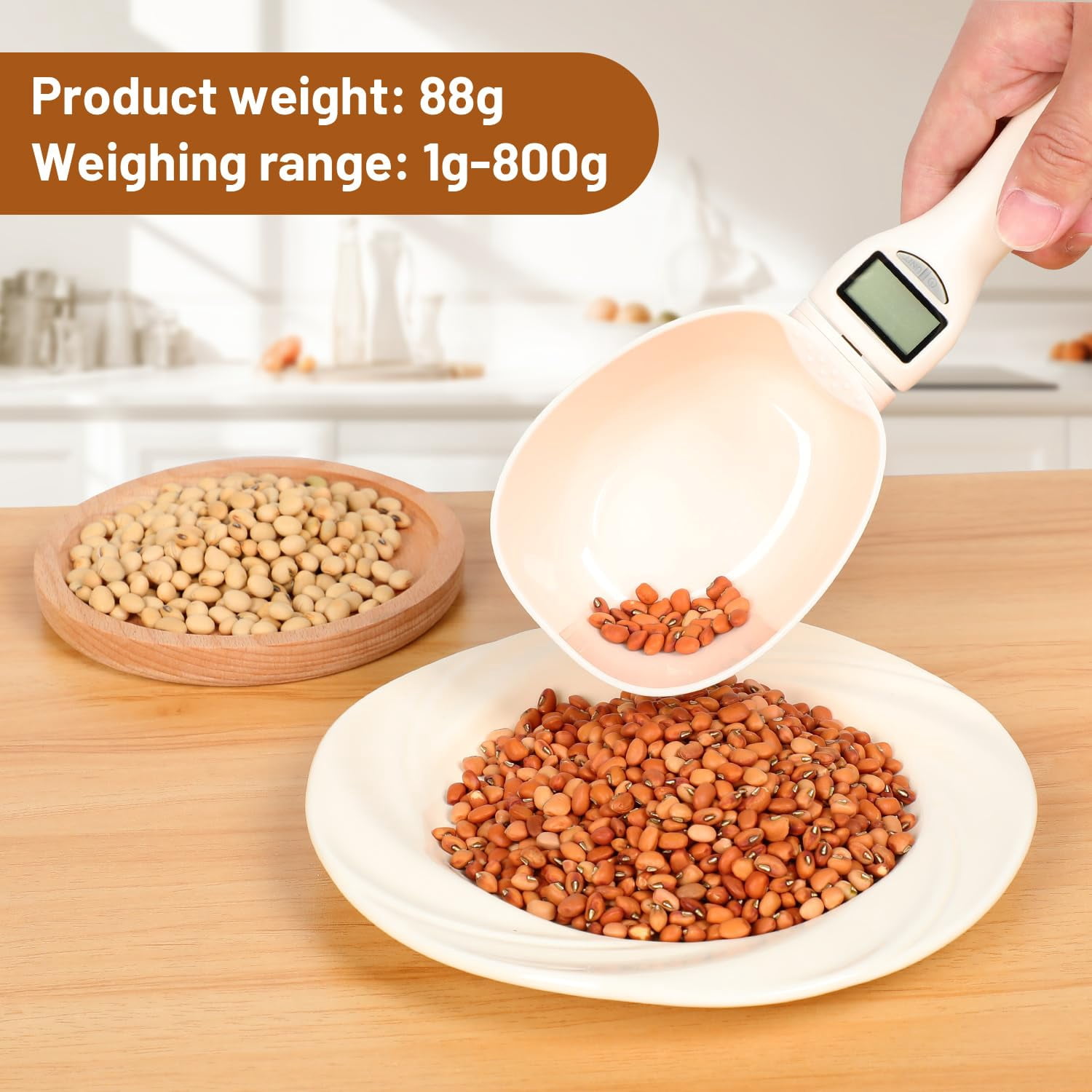 Dog Food Measuring Cup, Smart 800g/0.1g High Precision Scale with LCD Screen and Conversion for Accurate Dog Cat Food Portioning, Cooking and Baking - Image 4