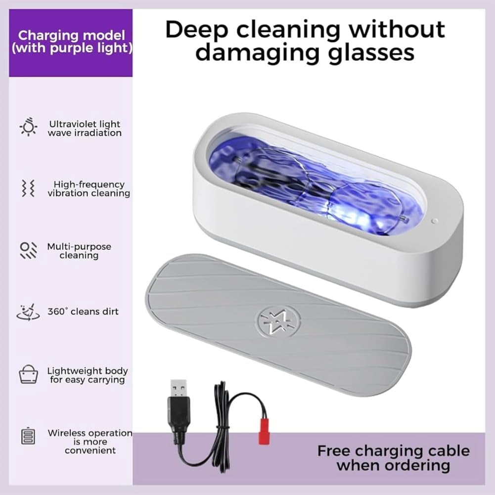 Ultrasonic Glasses Cleaner Machine, Fast Deep Cleaning, No Scratches, for Jewelry Eyeglass - Image 5