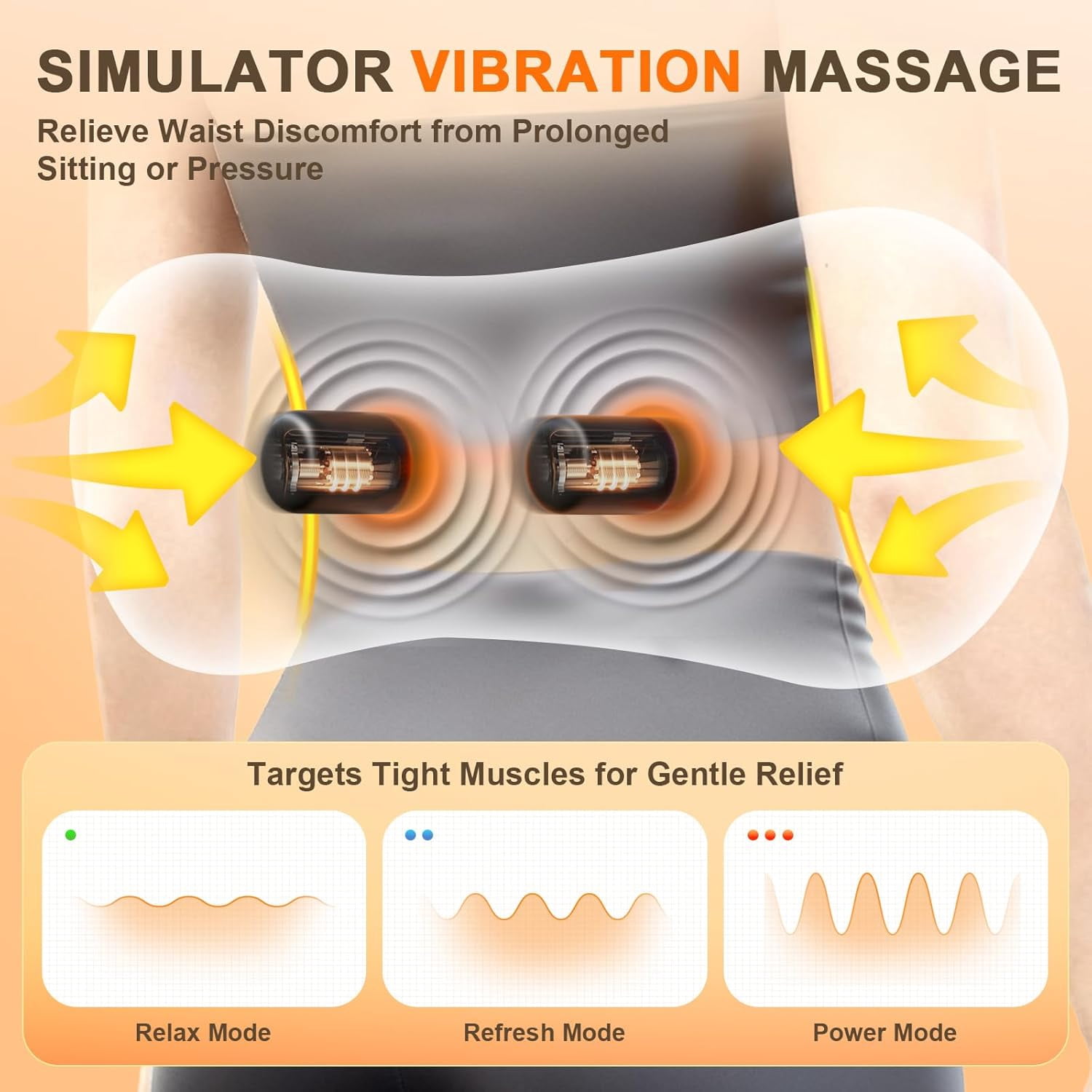 3 in 1 Back Massager, Electric Lumbar Support Pillow with Heating, Vibration & Traction Functions for Back Stretching, Relieves Lower Back Pain - Image 5