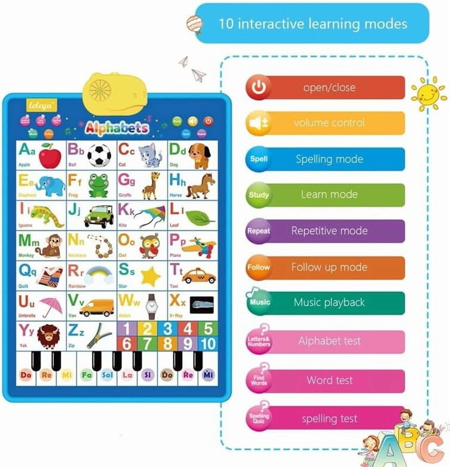 Talking Wall Chart for Kids,2025 New English Alphabet Learning Poster with Sounds, Interactive ABCs Numbers, Educational Music Toy Ages 3+(1pc) - Image 5