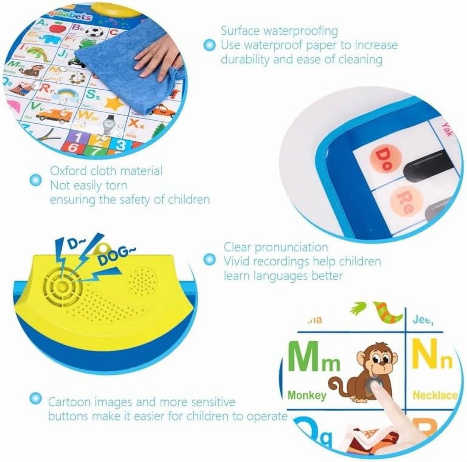 Talking Wall Chart for Kids,2025 New English Alphabet Learning Poster with Sounds, Interactive ABCs Numbers, Educational Music Toy Ages 3+(1pc) - Image 2