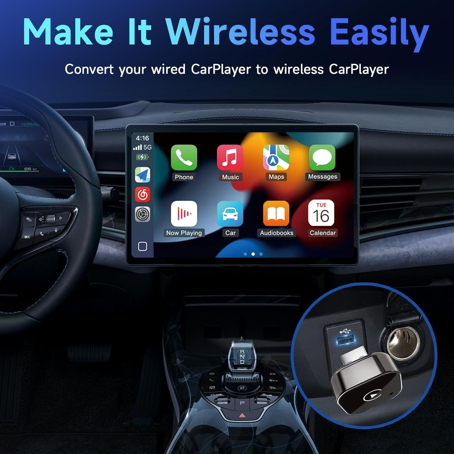 2026 Wireless Adapter, 2 in 1 Wired to Wireless Adapter for Apple CarPlay and Android Auto, Plug and Play with Stable Connection - Image 2