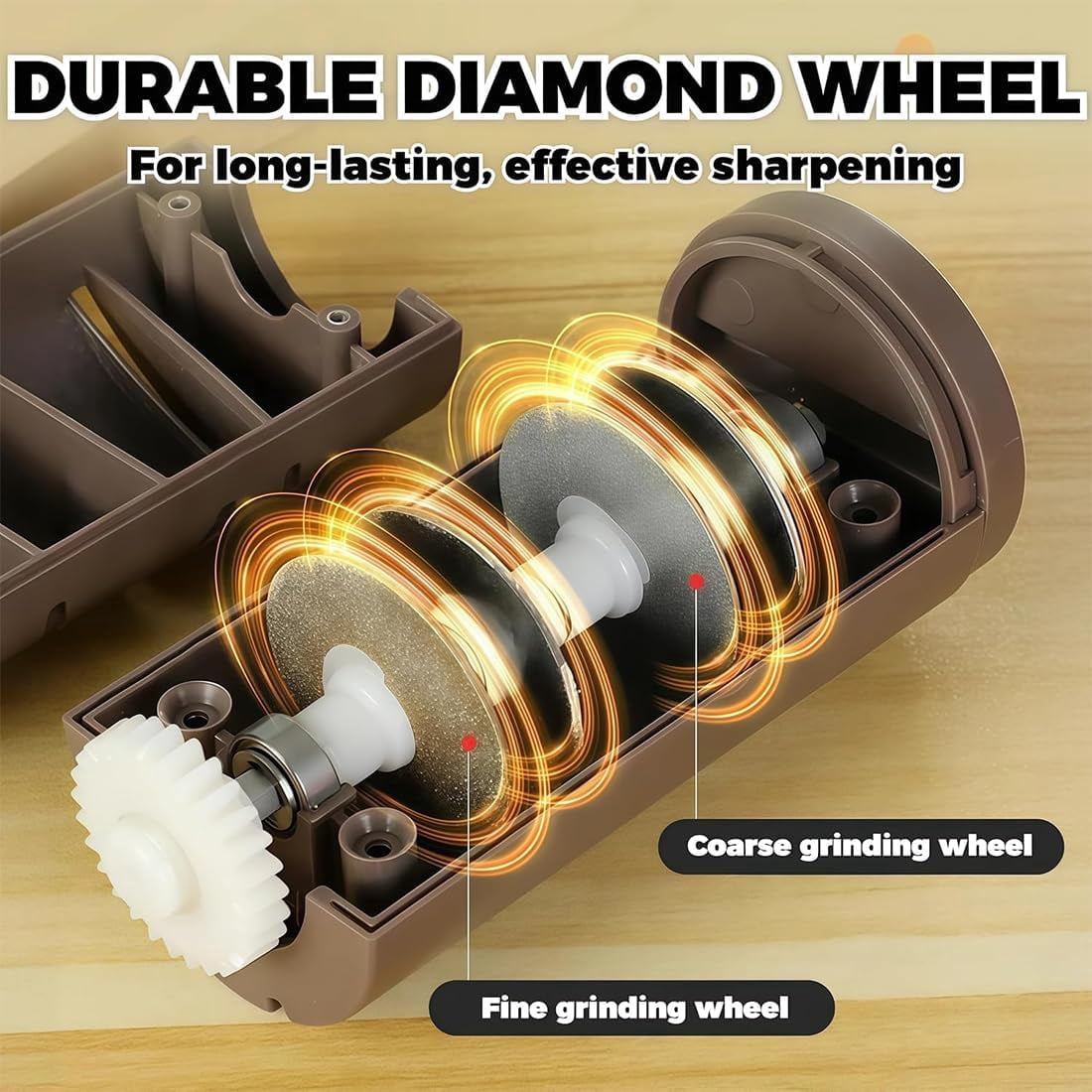 2026 New Automatic Kitchen Knife Sharpener, Sharpening System with Diamond Grinding Wheel & Strong Suction Base, Fast & Safe Sharpening for Most Household Knives - Image 2