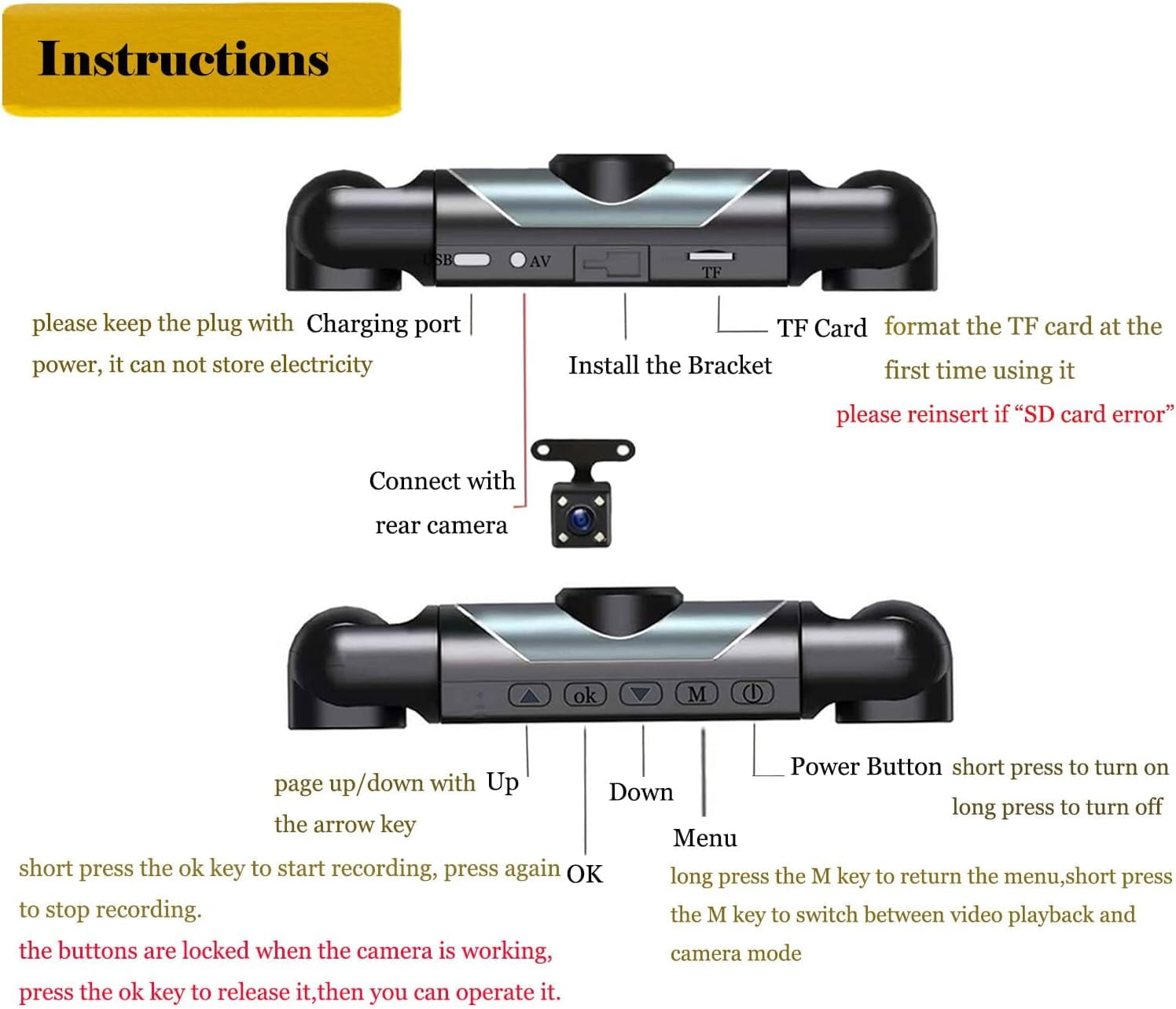 Full View Car Dashcam System, 360° 4 Channel Dash Cam Front Rear Left Right with Infrared Night Vision, 1080P Full HD Dash Camera for Cars Loop Recording & Parking Monitor. - Image 4