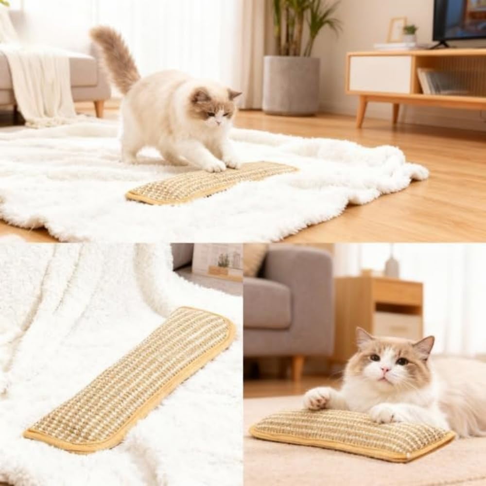 Natural Sisal Catnip Kicker Pillow, Interactive Dental Chew Toy with Organic 8000mg Herbal Blend for Indoor Scratching, Teething & Play - Image 4