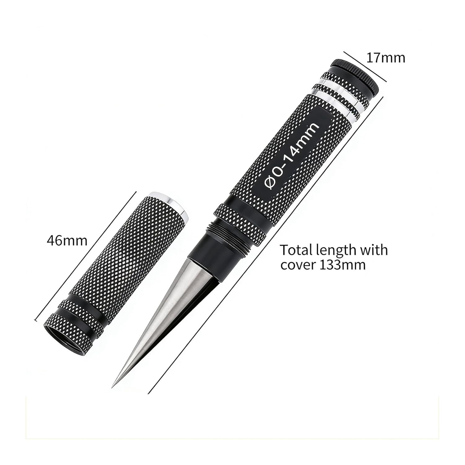 Multipurpose Manual Hole Punch, Steel Metal 0-14mm Hole Puncher Reamer and Drill Hole Expander, Manual Drilling Tool for Woodworking, DIY Crafts, Tool Box - Image 6