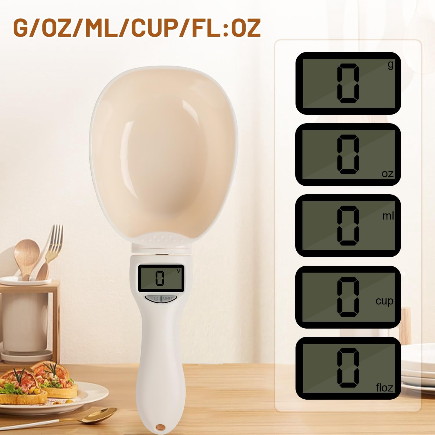 Dog Food Measuring Cup, Smart 800g/0.1g High Precision Scale with LCD Screen and Conversion for Accurate Dog Cat Food Portioning, Cooking and Baking - Image 2
