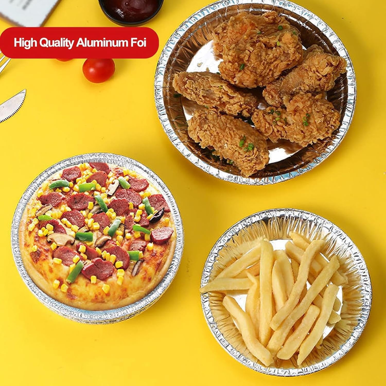 Reusable Aluminum Foil Air Fryer Liners, Non-Stick Round Oil-Proof Liners with Edge Binding for Air Fryer, Steamer Basket, Instant Pot, Oven & Grill - Image 6