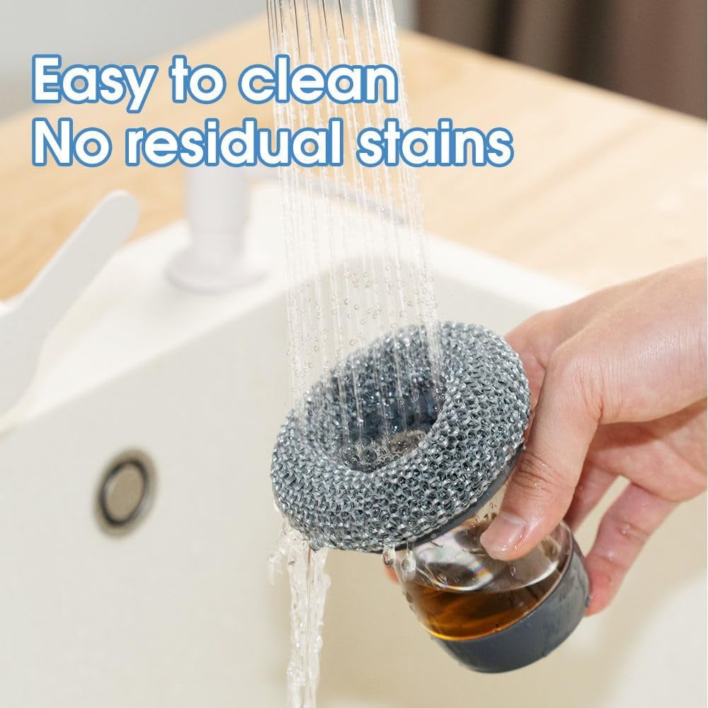 Comfort Grip Soap Dispensing Kitchen Scrub, Replaceable Nylon Bristles, Non-Slip Handle for Cleaning Dishes, Pots, Pans & Sinks - Image 6