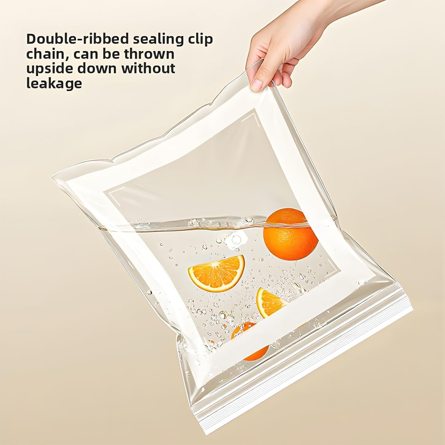Food Grade Fresh-Keeping Bags, Reusable Plastic Produce with Dual Interlocking Seal, Clear Long Sealed Bags for Vegetables Fruits Refrigerator Freezer Kitchen Organization. - Image 3