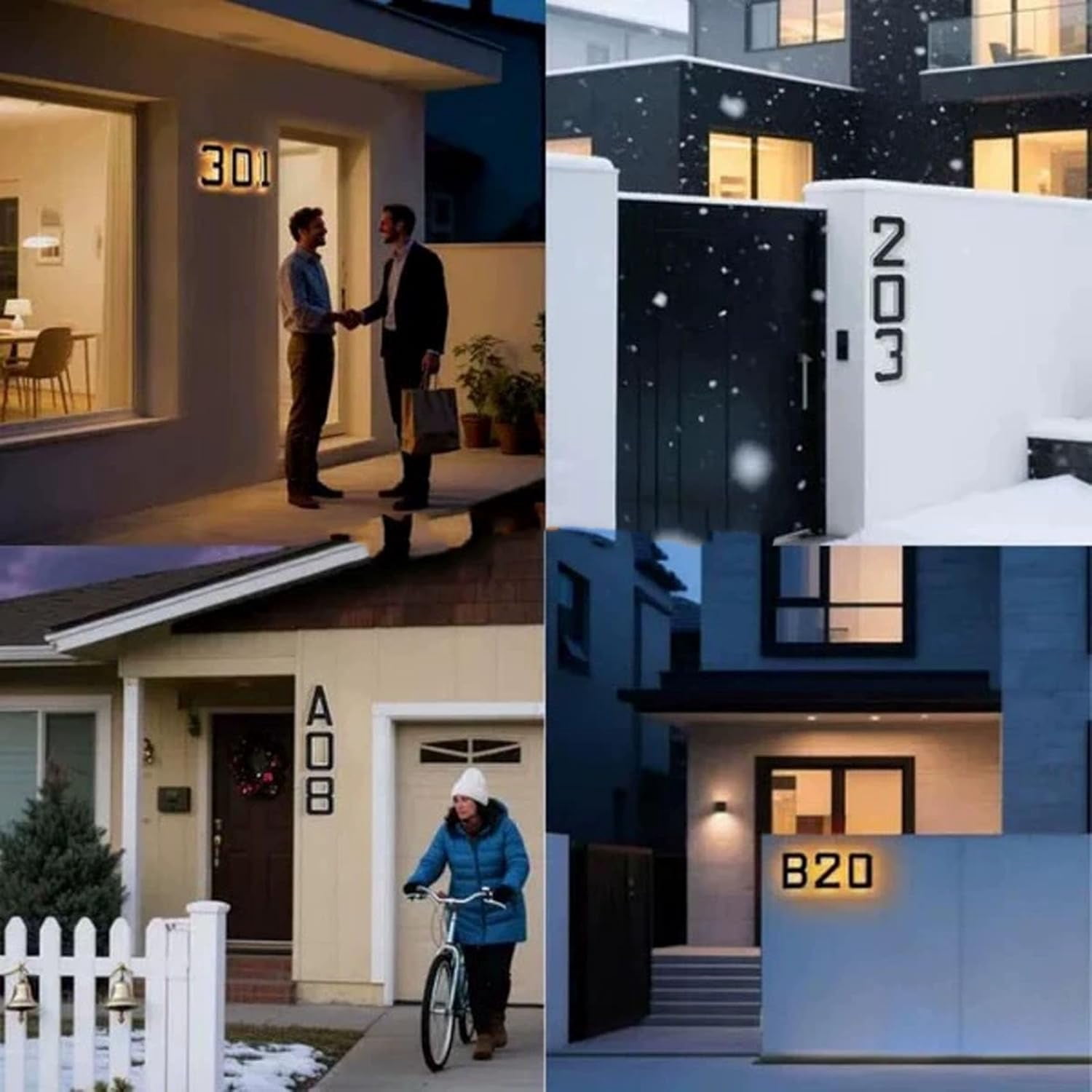 Solar-Powered Outdoor House Number Light, 9 Inch No Wiring Solar Panel Light Up House Numbers for Outside, Waterproof Backlit LED Address Numbers for Home - Image 3