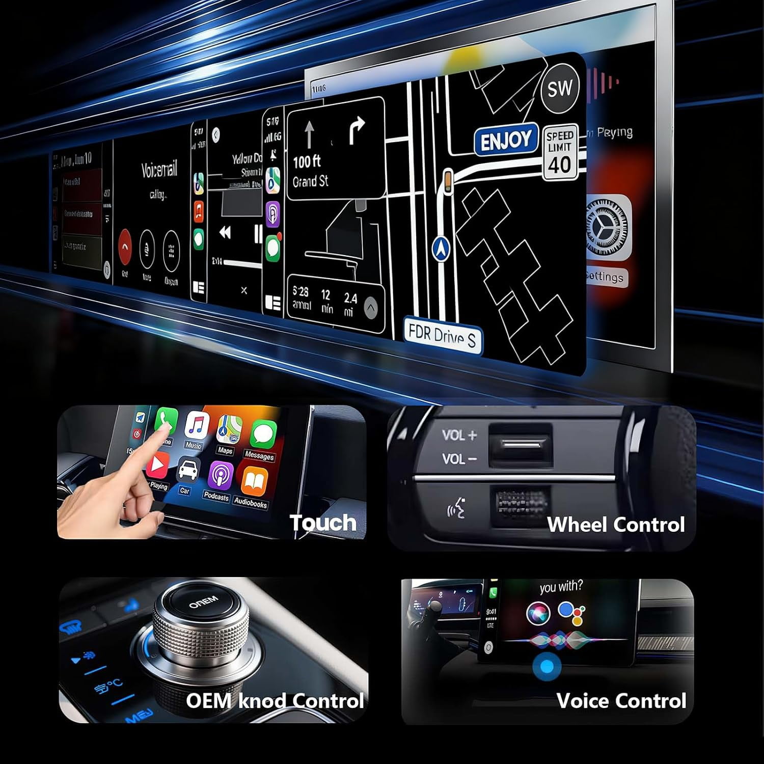 Wireless CarPlay Adapter for iPhone & Android, 2-in-1 Mini Dongle to Convert Wired to Wireless, Plug & Play for Stable Control & No Delay. - Image 5