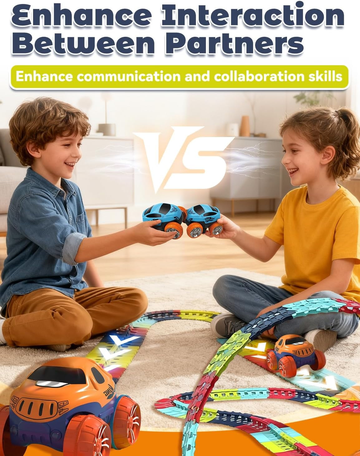 Anti Gravity Race Track with Car, 360° Electric Climbing Car Race Track with Multicolor Glow in The Dark Lights, Flexible Gravity Defying Race Car Track Set - Image 7