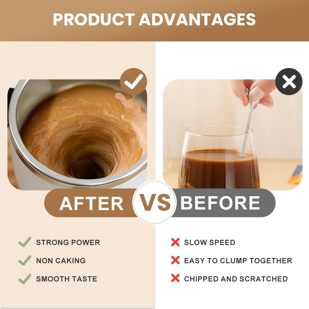 Electric Coffee Mug with Built-In LCD Thermometer, Rechargeable 13oz Stainless Steel Multifunctional Spin Cup for Home, Office, Kitchen and Travel - Image 5