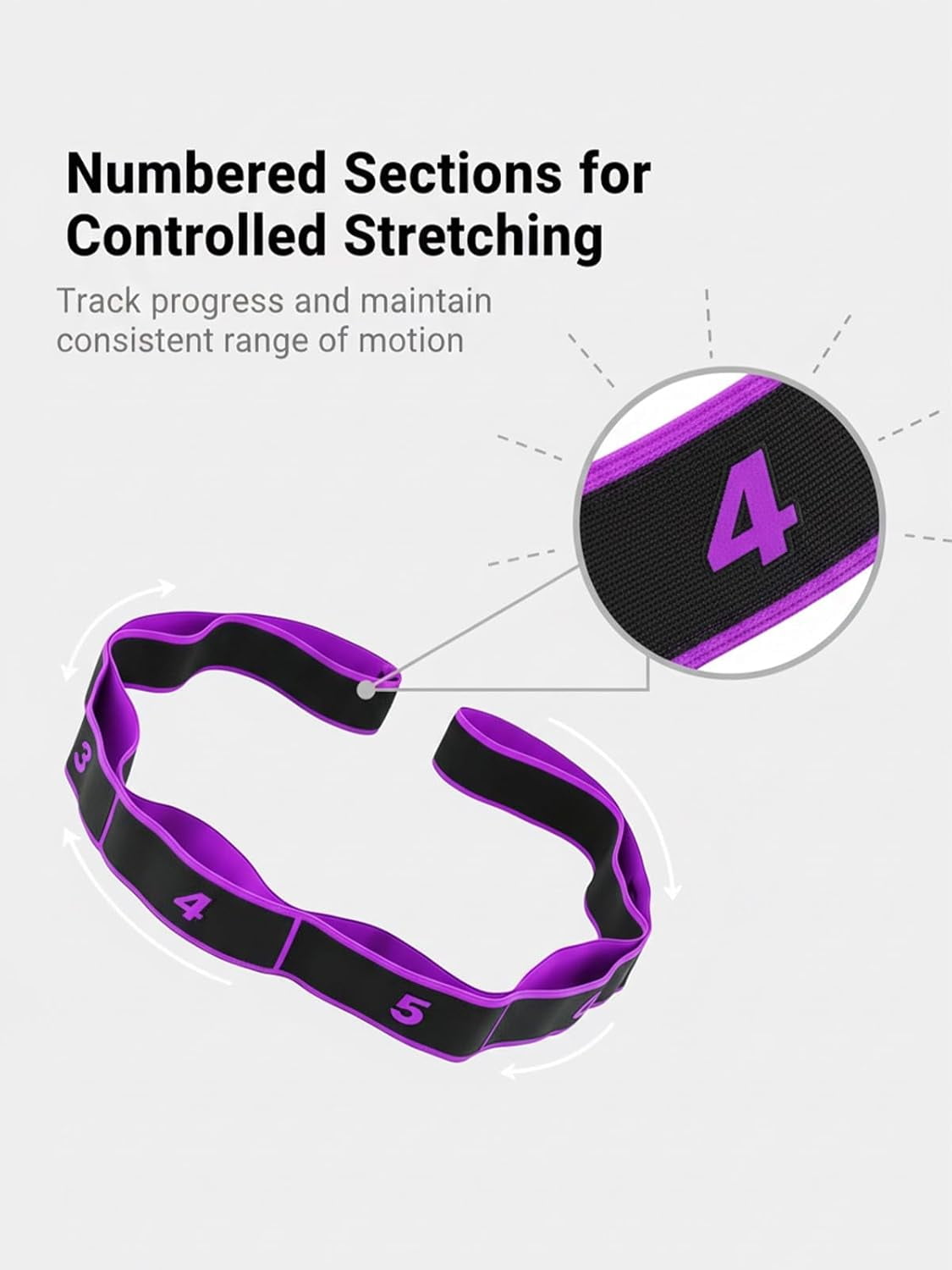 Numbered Resistance Band, 6.5ft Leg Stretcher Band with Loops, Adjustable Pilates & Fitness Strap for Full Body Stretching Shaping - Image 5