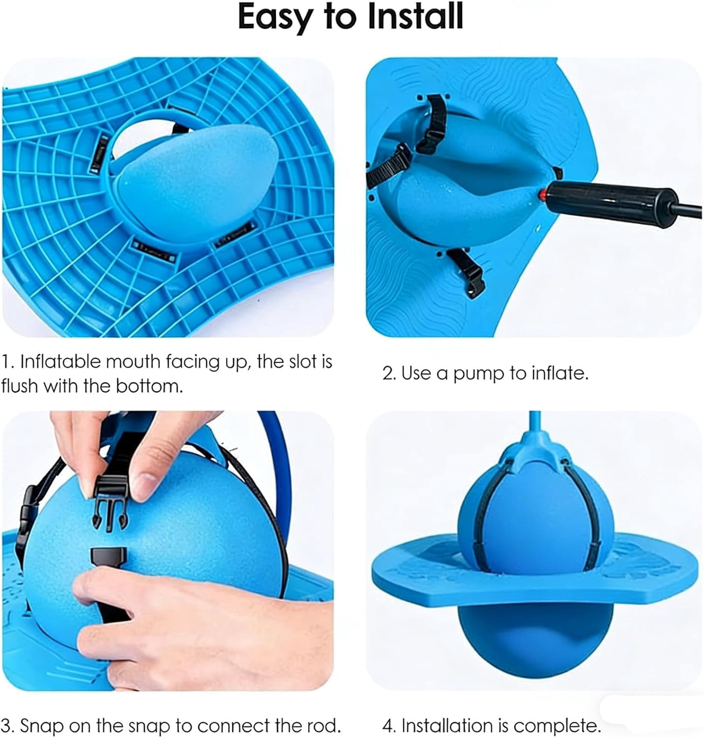 Balance Jumping Ball, Indoor & Outdoor Anti-Slip Balance Board Toy with Handle & Pump, Improve Coordination, Motor Skills and Fitness Training - Image 2