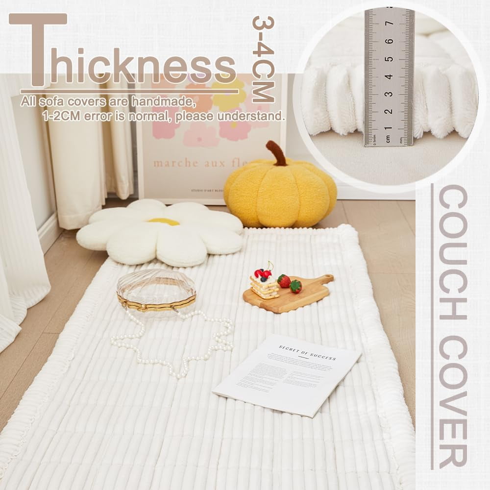 Plush Pet Couch Cover Couch Cover for Dogs Washable, Fuzzy Pet Couch Covers for 8 Cushion Sofa Pet Friendly, Non Slip Sofa Cover - Image 9