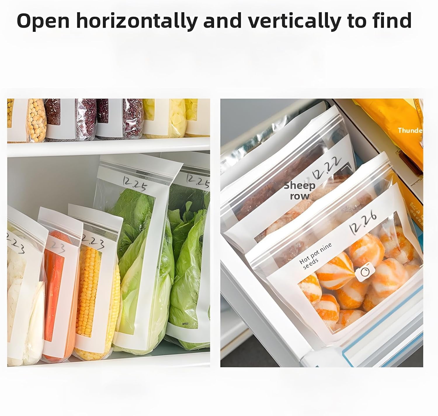 Food Grade Fresh-Keeping Bags, Reusable Plastic Produce with Dual Interlocking Seal, Clear Long Sealed Bags for Vegetables Fruits Refrigerator Freezer Kitchen Organization. - Image 7