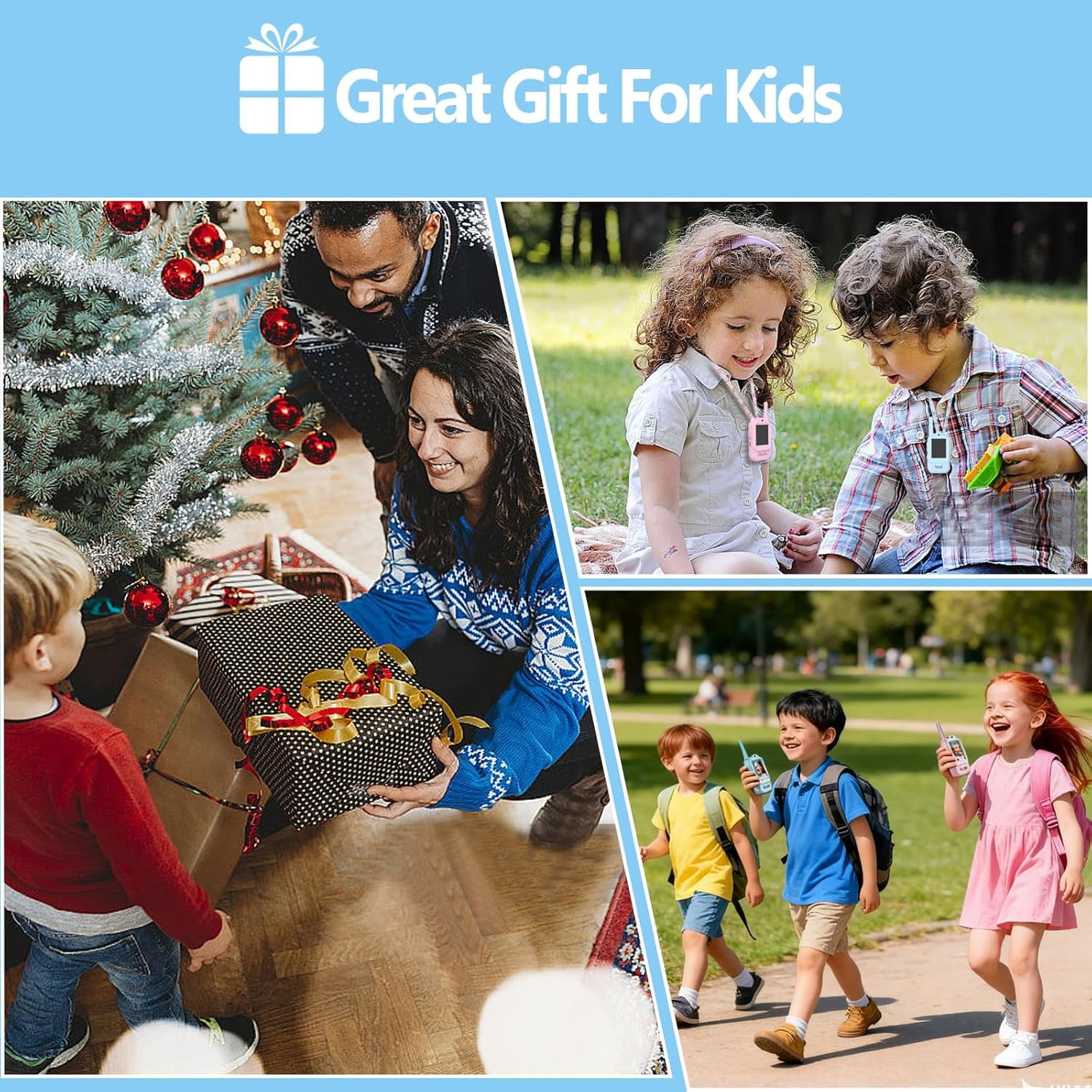 Kids Video Walkie Talkies Toys,Rechargeable, long-range calling, with HD camera and voice changer for Boys & Girls Ages 3-8 for Outdoor Play, Camping, Travel, Hiking(2pc) - Image 2