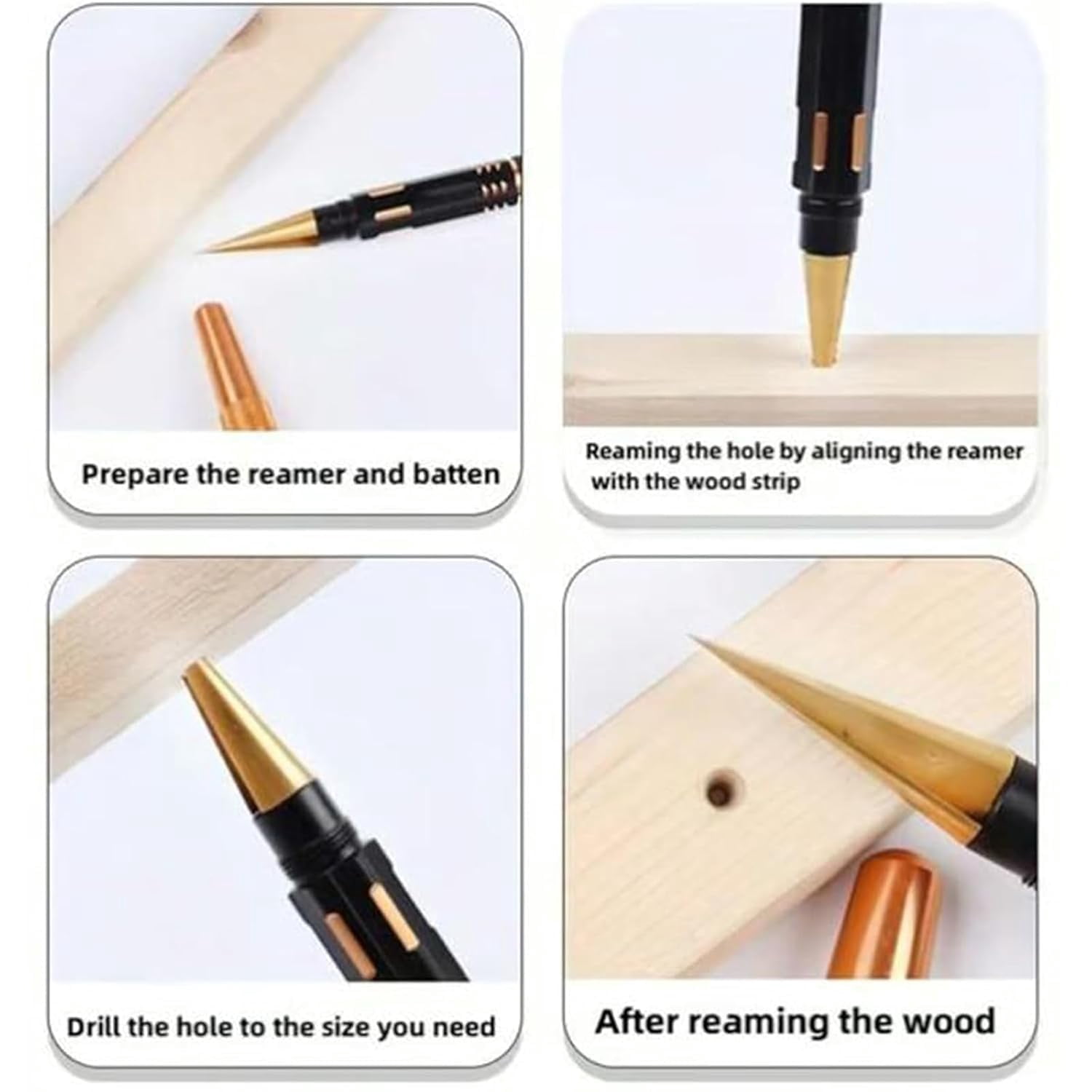 Multipurpose Manual Hole Punch, 0-14mm Aluminum Alloy Expanding Hole Puncher Opener,Drilling Tool for Woodworking Tool Box, DIY Crafts, Hand Tools - Image 4