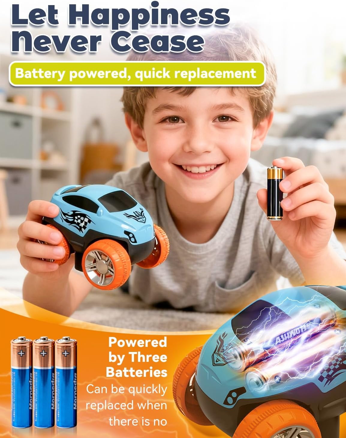 Anti Gravity Race Track with Car, 360° Electric Climbing Car Race Track with Glow in The Dark Lights, Flexible Race Car Track Set for Kids - Image 6