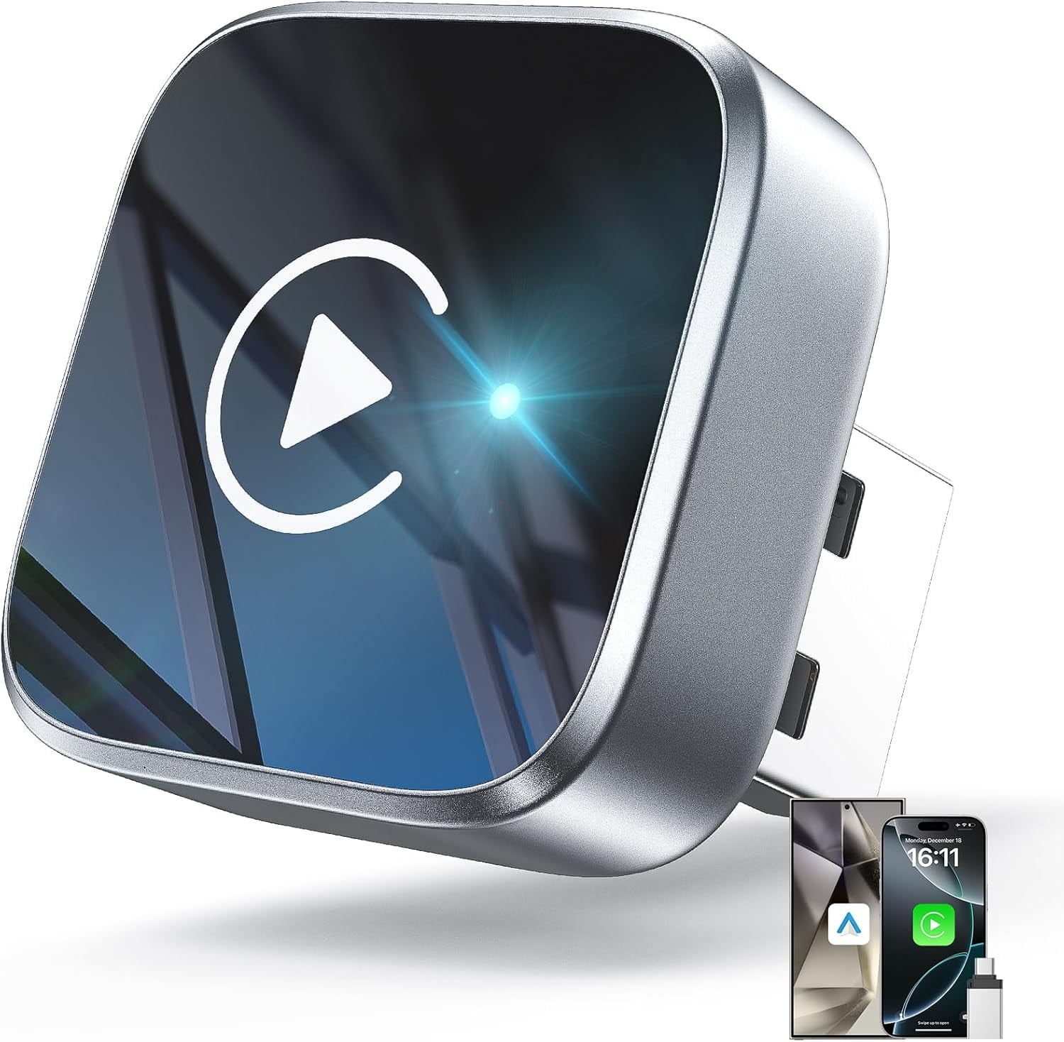 Wireless CarPlay Adapter for iPhone/Android, 2-in-1 2026 Upgrade Dongle Converts Wired to Wireless with Fast Stable Plug-and-Play Connection