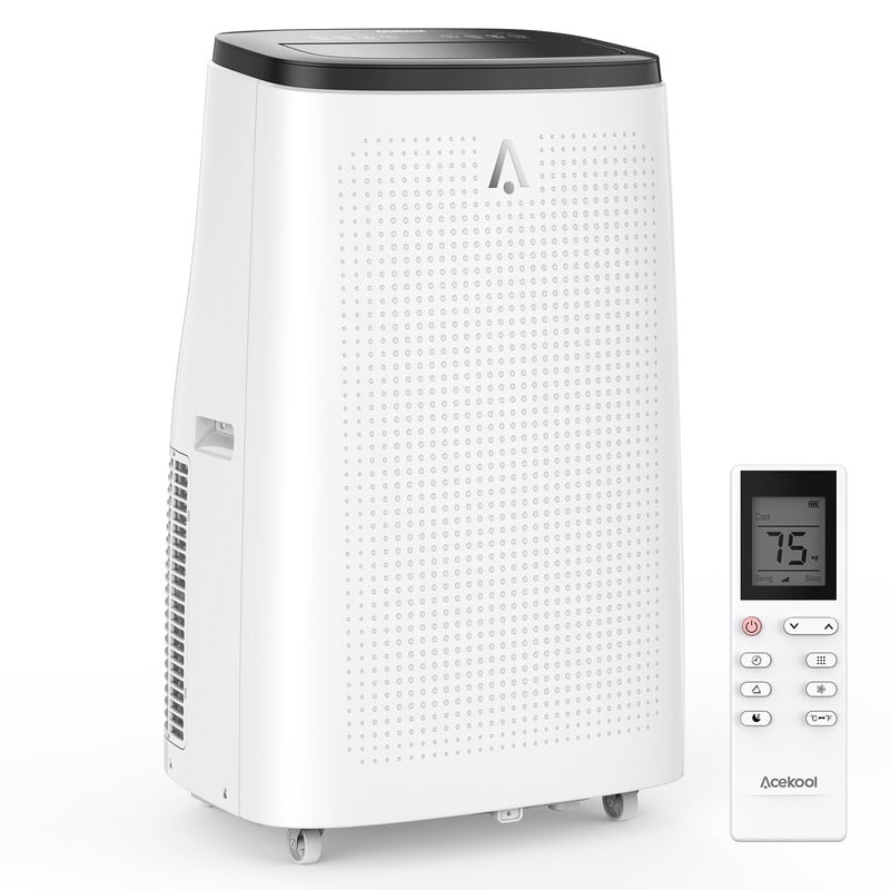 Black 14000Btu Portable Air Conditioner with Remote Control,Quiet AC Unit with Cool, Dehumidifier & Fan Mode Room Cooling Up to 700 sq ft,24 Hour Timer, Window Installation Kit for Home