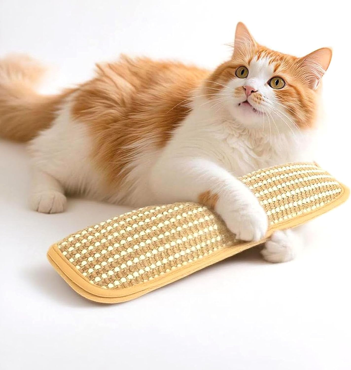Catnip Kicker Pillow, Natural Sisal Scratching Pad & Dental Chew Toy, Interactive Catnip Pillow for Indoor Cats, Teeth Cleaning & Play Bonding