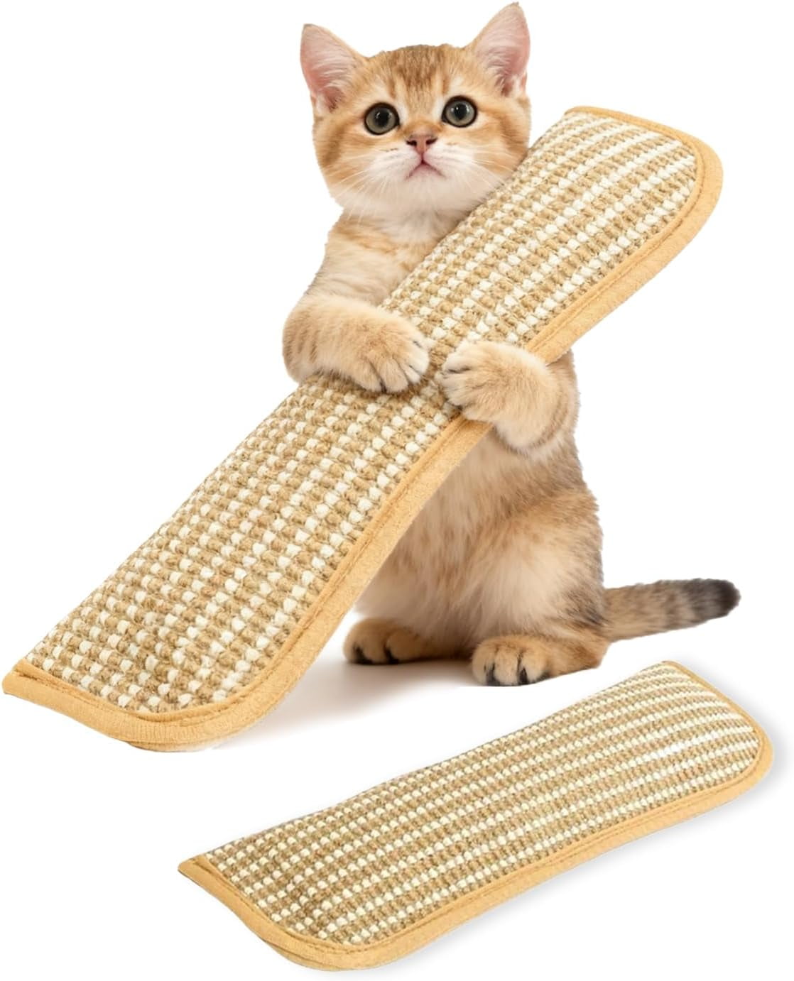 Catnip Kicker Pillow, 11/13.4 Inch Large Natural Sisal Scratching Pad Catnip Pillows for Kittens Teething, Chewing & Anxiety Relief