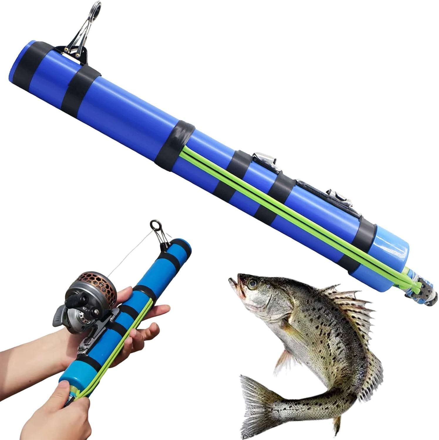 Fishing Catapult Rod, 15In Professional Sling Shot Fishing Reel Pole, Saltwater and Freshwater Great Gear for Traveling Anglers