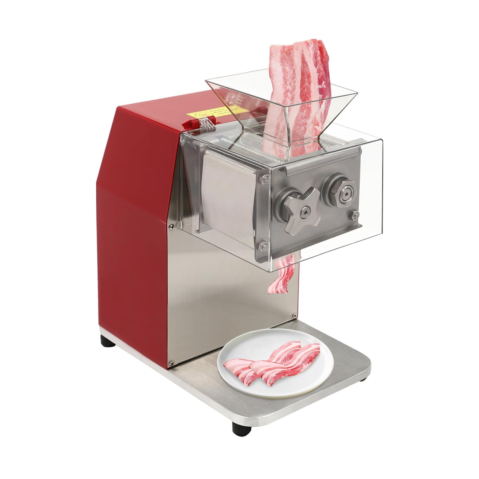 Food Processor, Meat Cutter Machine, Electric Meat Slicer, 1100W 1.5HP Powerful Copper Motor, Stainless Steel Body Blade, Vertical Drop Feed, Safety Glass Cover, Plastic Guard, Easy Disassemble Clean
