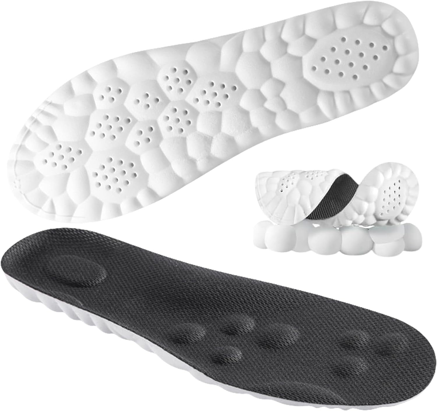 Insoles for Men Women with 4D Cloud Technology Insole, Super Soft PU Acupoint Insoles with 9 Massage Zones for Foot & Joint Support