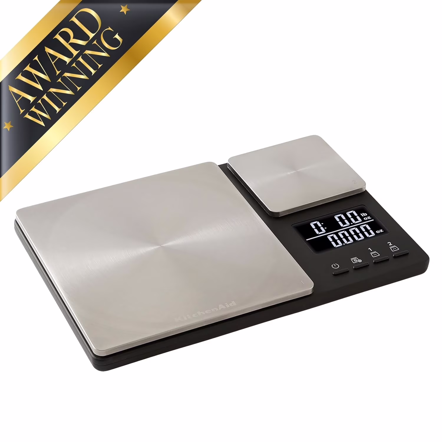 KQ909 Dual Platform Digital Kitchen Scale, 11lb & 16oz Precision Capacity, Black Stainless Steel