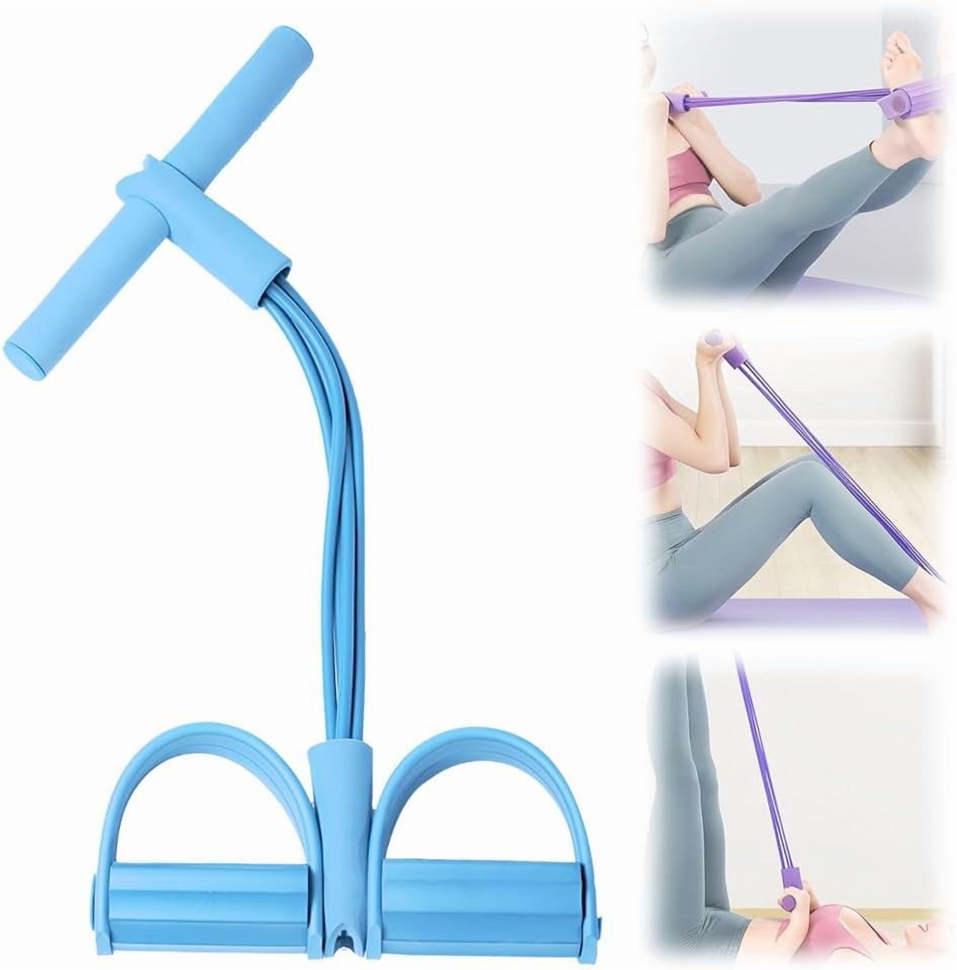 Multifunction Pedal Resistance Band, Upgrade 4 Tube AB Training Auxiliary Workout Equipment with Ankle Puller for Abdomen, Waist, Arm Women and Men