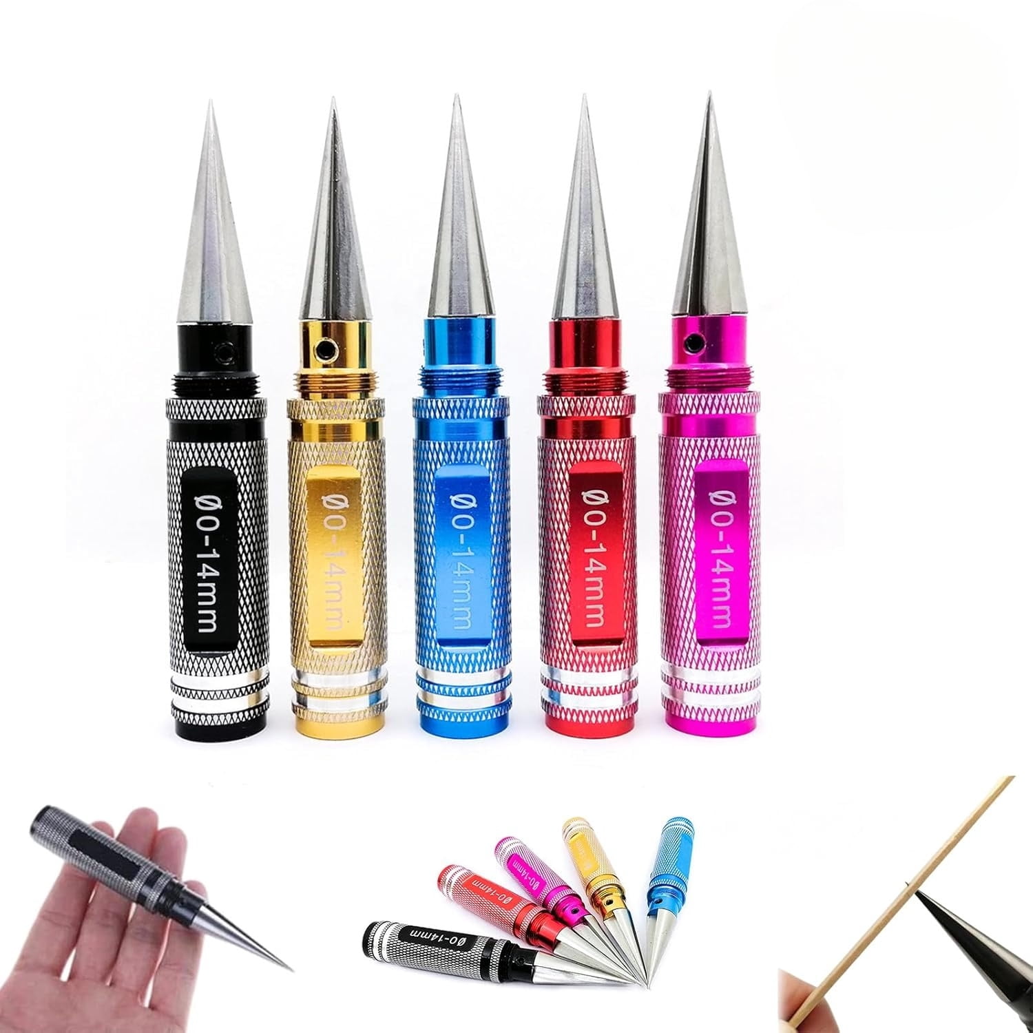 Multipurpose Manual Hole Punch, 0-14mm Aluminum Alloy Expanding Hole Puncher Opener,Drilling Tool for Woodworking Tool Box, DIY Crafts, Hand Tools