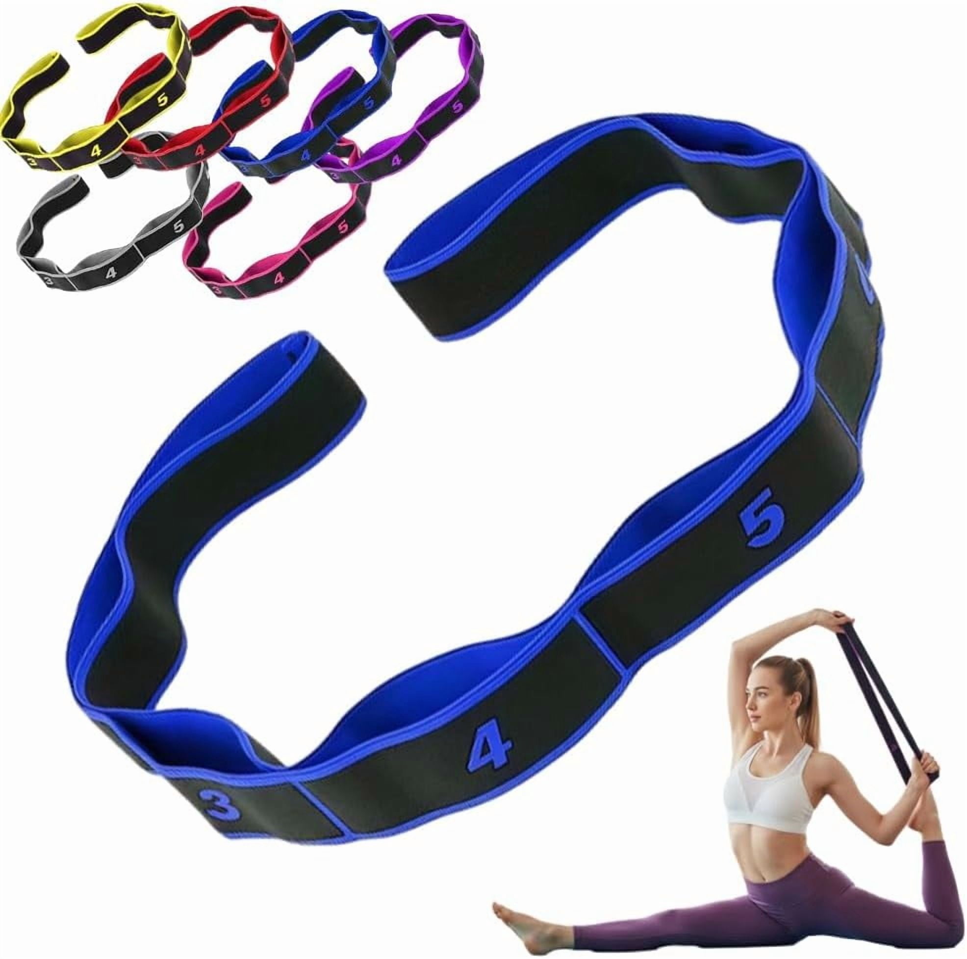 Numbered Resistance Band, 6.5ft Leg Stretcher Band with Loops, Adjustable Pilates & Fitness Strap for Full Body Stretching Shaping