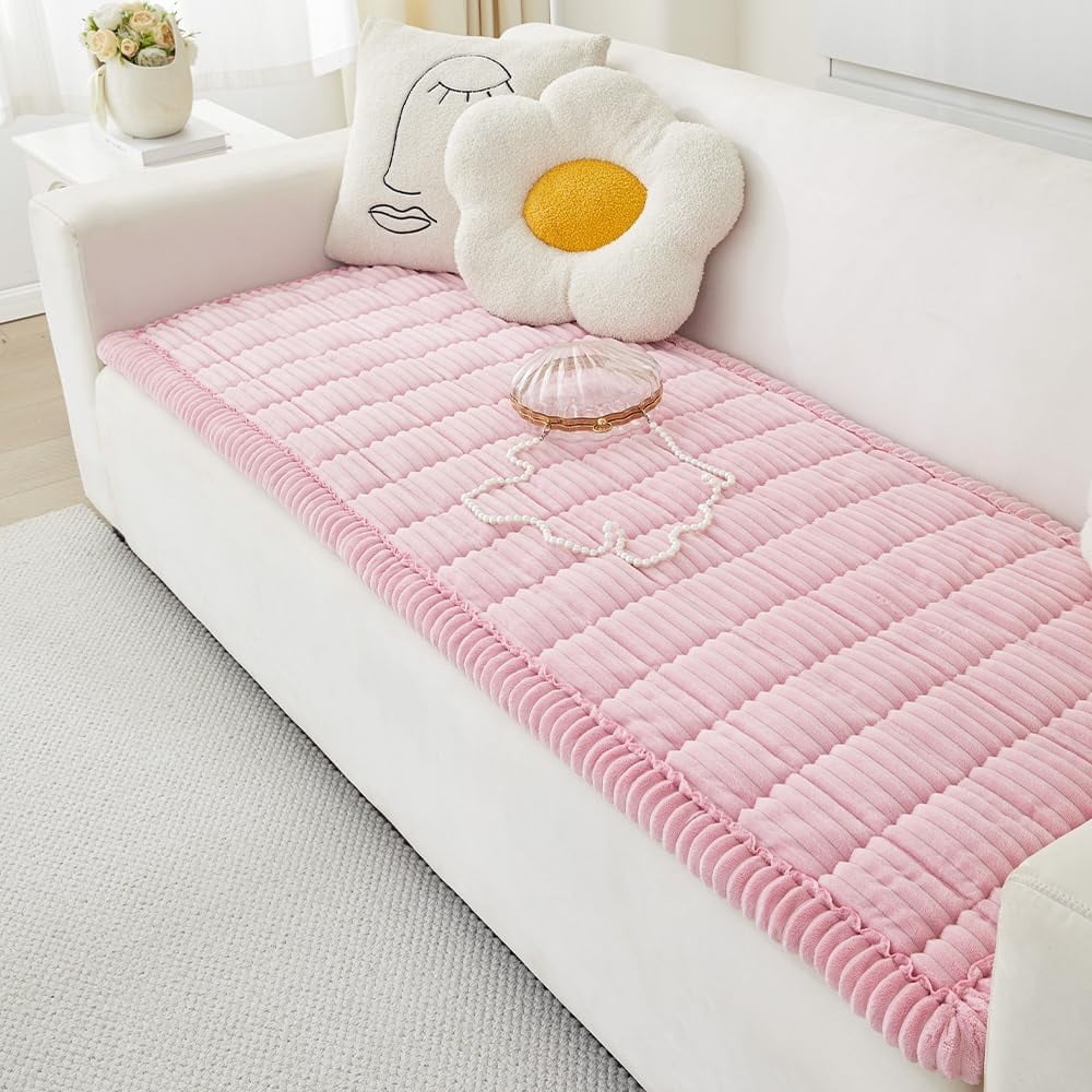 Plush Pet Couch Cover Couch Cover for Dogs Washable, Fuzzy Pet Couch Covers for 8 Cushion Sofa Pet Friendly, Non Slip Sofa Cover