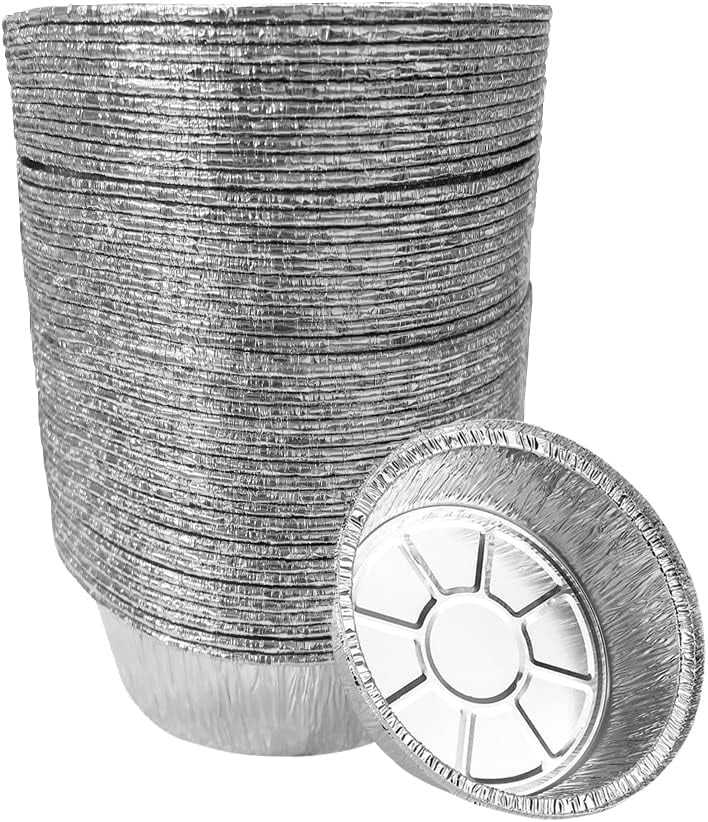 Reusable Aluminum Foil Air Fryer Liners, 50 PCS Non-Stick Round Oil-Proof Liners for Air Fryer, Steamer Basket, Instant Pot, Oven & Grill