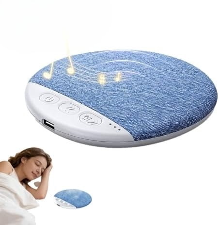 Ultra-Quiet Sleep Pillow Speaker, Bluetooth 5.4 White Noise Machine, Bone Conduction, 10Hrs Play & Auto-Off Timer, for Side Sleepers, Adults & Couples