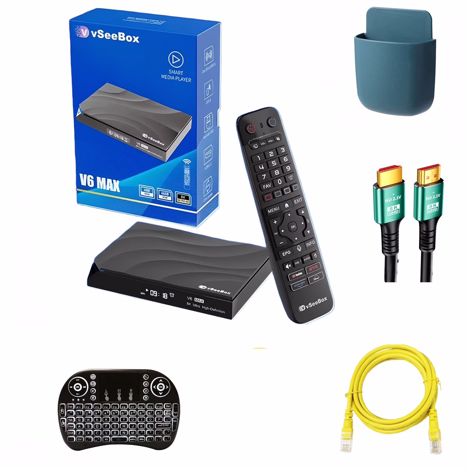 Vc box V6 MAX Android 14 TV Box | 8K HDR | 4GB+64GB | WiFi 6 | remote voice