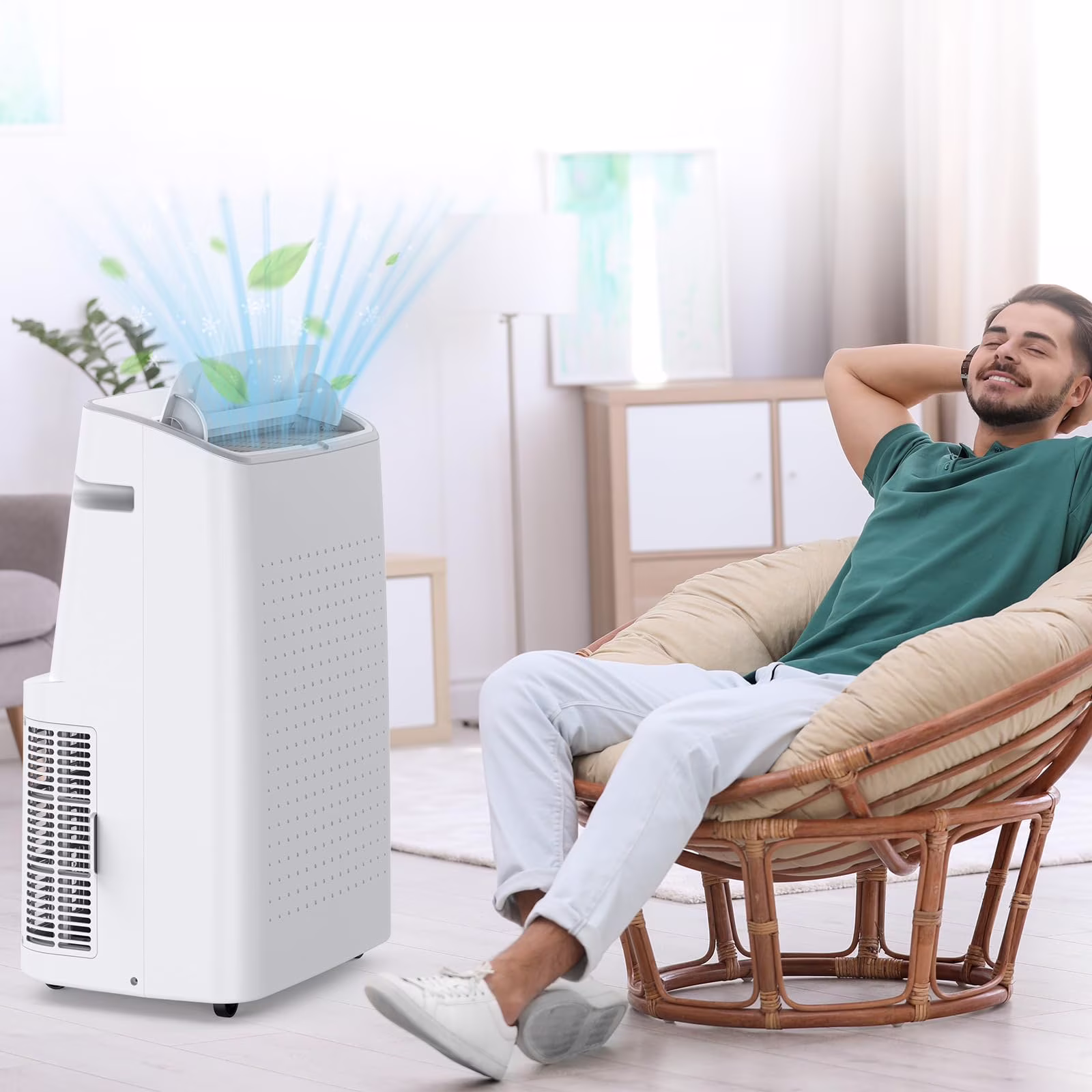 14,000 BTU Portable Air Conditioner for Room up to 700 Sq. Ft., Portable AC Unit with Remote Control, Sleep Mode, Window Kit Included