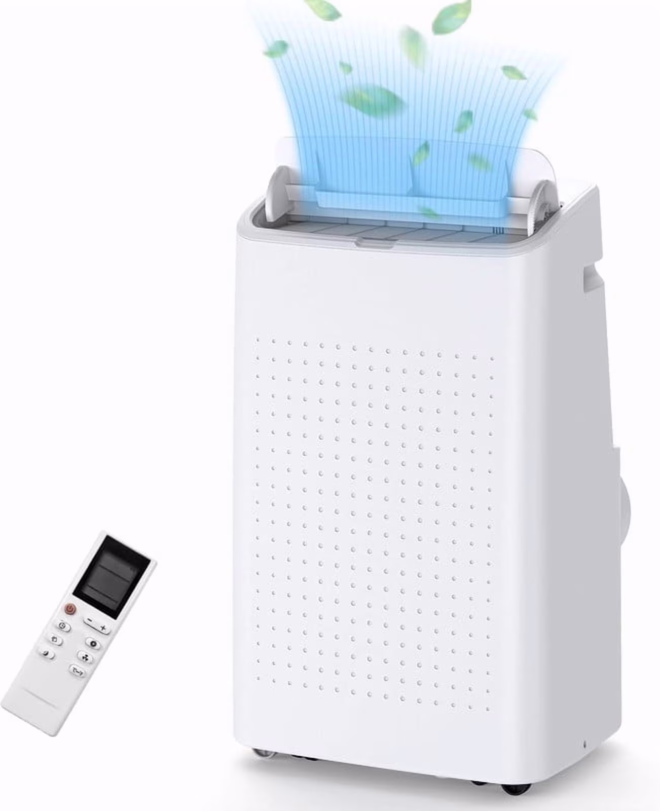 15,000 BTUs Portable Air Conditioner - Compact 3-in-1 Cooling, Dehumidifier, and Fan with Remote Control, Ideal for Rooms up to 850 Sq. Ft, Perfect for Home/Office Use, White